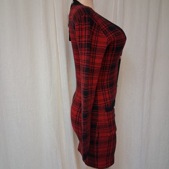 Fashion Nova Red and Black Plaid Long Sleeve Dress - Picture 13 of 16
